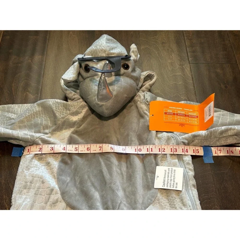 NWT 18-24 M Hyde & Eek Toddler‎ Unisex Plush Rhino Halloween Costume